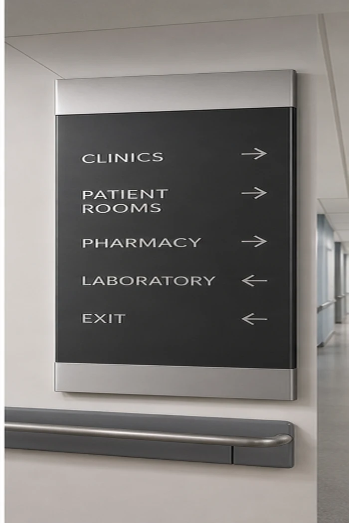Public and healthcare wayfinding signage